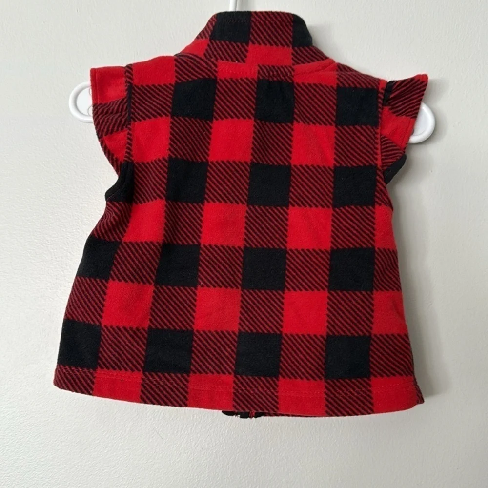 Plaid sleeveless zip up vest